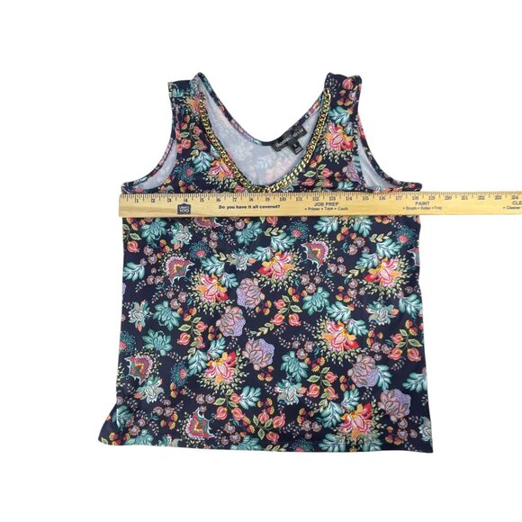 Thomas & Olivia Black Floral Tank Top with Chain Detail Size S NWT - Picture 5 of 7